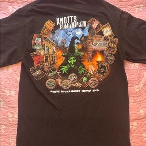 EUC Adult Knotts Scary Farm Halloween Nights Black T-Shirt Size Small